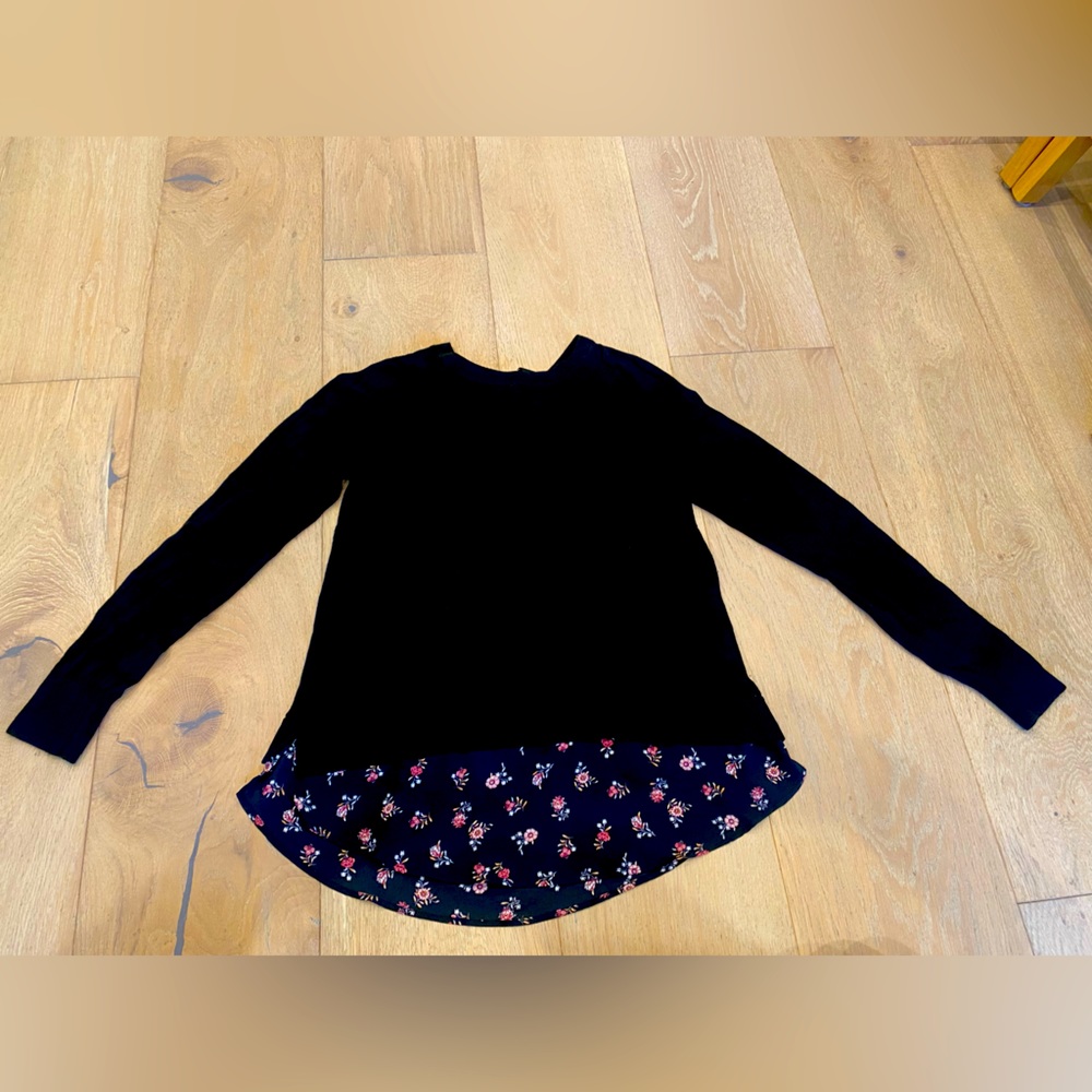 Loft brand long sleeve top with chiffon detailing